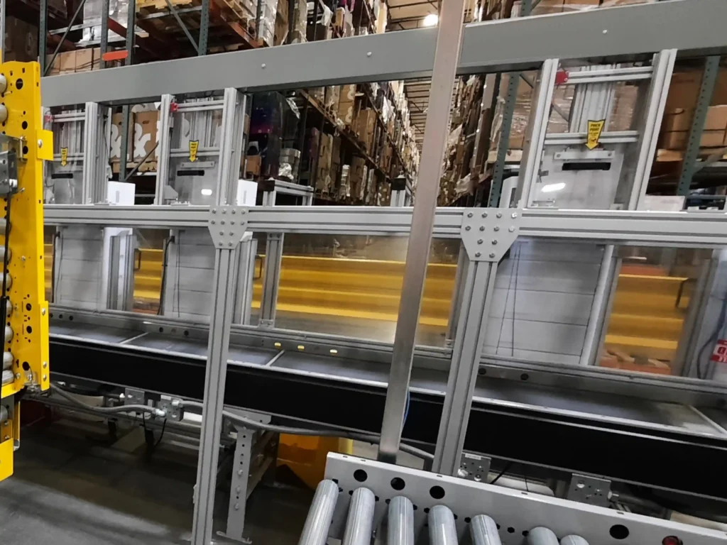 A conveyor belt with a scan tunnel.