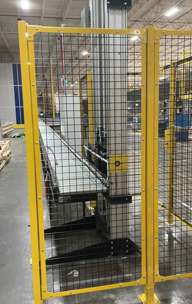 A vertical lift used to move materials up and down between different levels.